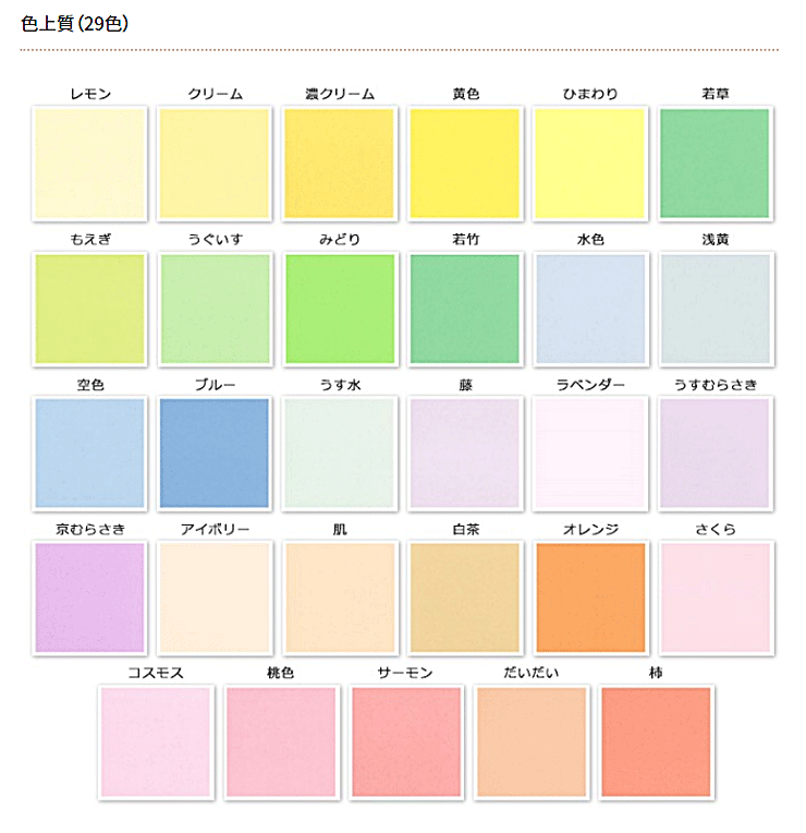 種類ごとに用紙色を変えることで違いを明確に伝えます