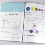 オンデマンド印刷と無線綴じ製本で作成した小冊子（教材・テキスト）を開いた見出しの帯デザインがわかる画像です。