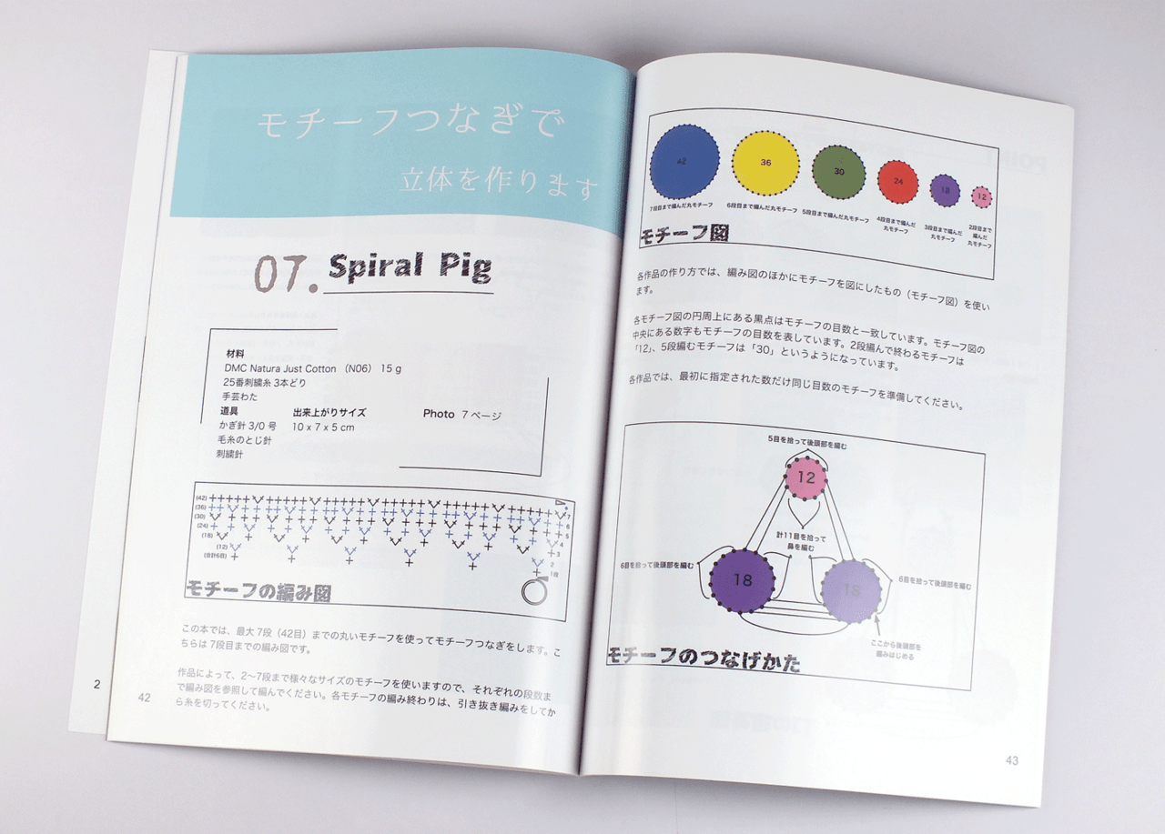 オンデマンド印刷と無線綴じ製本で作成した小冊子（教材・テキスト）を開いた見出しの帯デザインがわかる画像です。