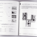 オンデマンド印刷と無線綴じ製本で作成した小冊子（英会話用の学習テキスト）に使用された文字と余白の大きさがわかる画像です。