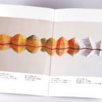 オンデマンド印刷と中綴じ製本で作成した小冊子（ZINE）を開いた本文の見開きデザインがわかる画像です。