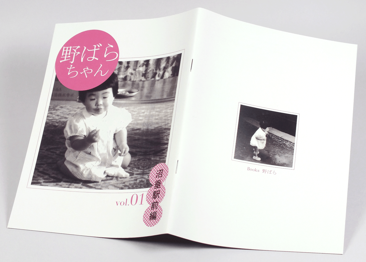 オンデマンド印刷と中綴じ製本で作成した小冊子(自分史)の作成事例で、表紙と裏表紙のデザインがわかる画像です。