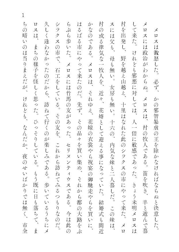 A6文庫サイズ　文字数少なめ　37字×13行、480字