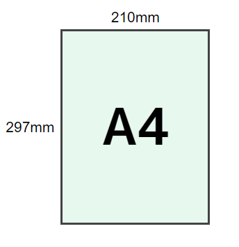A4のサイズ210mm/297mm