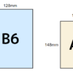 A6：105mmx148mm B6：128mmx182mm