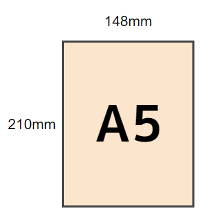 A5サイズ148mm×210mm