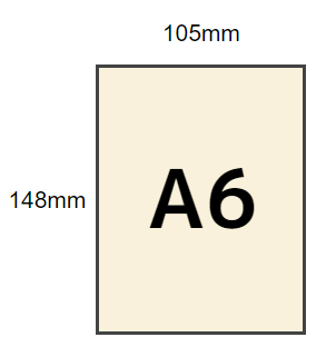 A5サイズ105mm×148mm