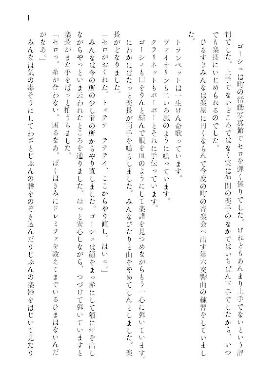 文庫・A6サイズ　800字より少ないくらい